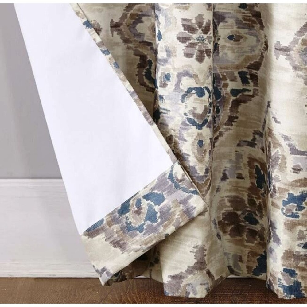 NEW Sun Zero Darkening Floral Linen Watercolor 1 Panel Grommet Curtain 40x84 - Picture 5 of 8